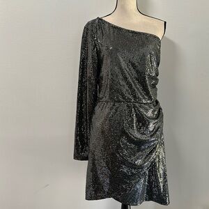 SMOSD Steve Madden One-Shoulder Sparkle Dress